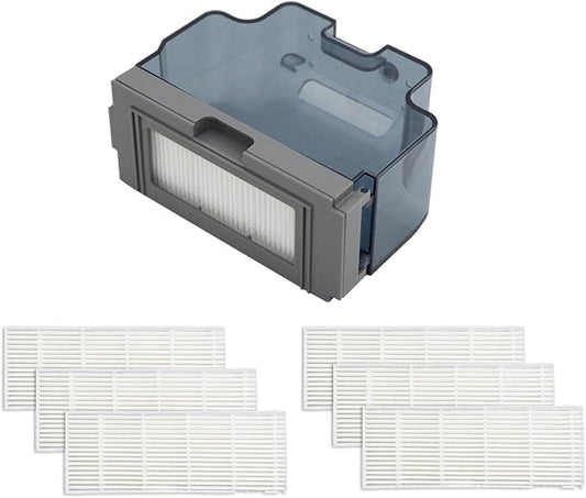 Usoway Robot Vacuum Replacements Parts Fit For Lefant M210/M213/M210b, For Okp K2 K2p K3 K4 K5 L1 K2p Robot Vacuum Cleaner, Vacuum Dust Pan, Side Sweep Edge Brush HEPA Filter (Dustbin& Filter-7pc)