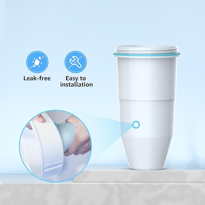 Filterlogic Water Filters, Reduce TDS, Compatible with ZeroWater® Pitcher and Dispenser, NSF/ANSI 372 Certified, Reduce Chlorine, and More (Pack of 2)