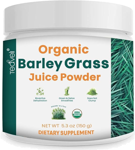 Organic Barley Grass Juice Powder– Utah Grown Raw Barley Grass Juice Extract & Green Juice Powder for Detox- Complements Wheatgrass Juice- Made to EverRaw® Standard with BioActive Dehydration™- 5.3 oz