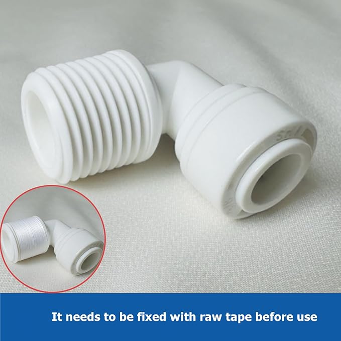 10 Pack 3/8" Push to Connect Fitting - 3/8" OD Tube x 3/8" Male Thread Straight Connector for Reverse Osmosis Systems, Water Filters & Plumbing (white)