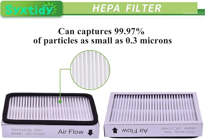 HEPA Filter Replacement for Kenmore EF-2, 86880, 20-86880, 40320, 610445, Panasonic MC-V194H, 4 Pack, White