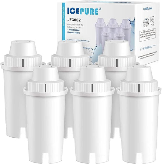 ICEPURE Pitcher Water Filter Replacement for Brita® Standard Water Filter, Brita® Pitchers and Dispensers,Classic OB03, Everyday, UltraMax, Metro+, XL, Mavea® 107007 35557 and More NSF Certified 6PACK