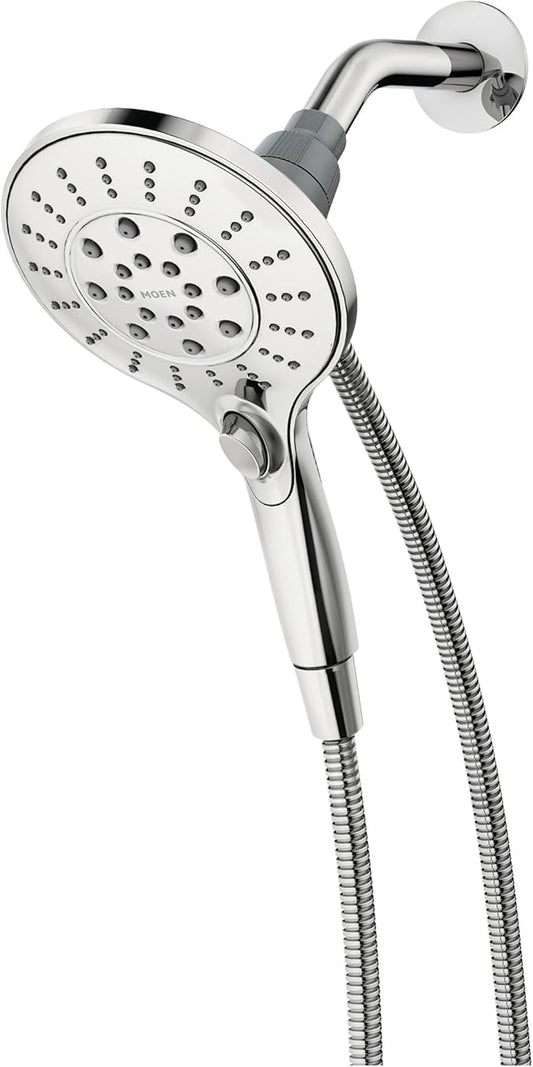 Moen Engage Chrome Magnetix Six-Function 5.5-Inch Wide Handheld Shower Head with Hose and Magnetic Docking System, 26112