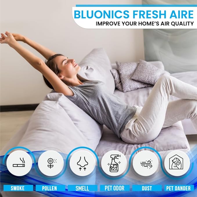 Bluonics Fresh Aire 2-Pack Water Air Purifier with a bottle of Lavender Fragrance, LED Changing Colors & White Noise. Use Scented Fragrance or Essential Oil Concentrate for Aroma Scents - Filterless