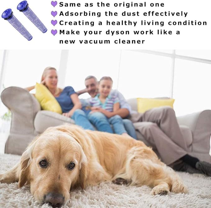 Filters Replacement for Dyson V6 V7 V8 DC58 DC59 DC61 DC62 Animal Cordless Vacuum Cleaners Replaces Part #965661-01 Pre Motor Filter - 2 Pack