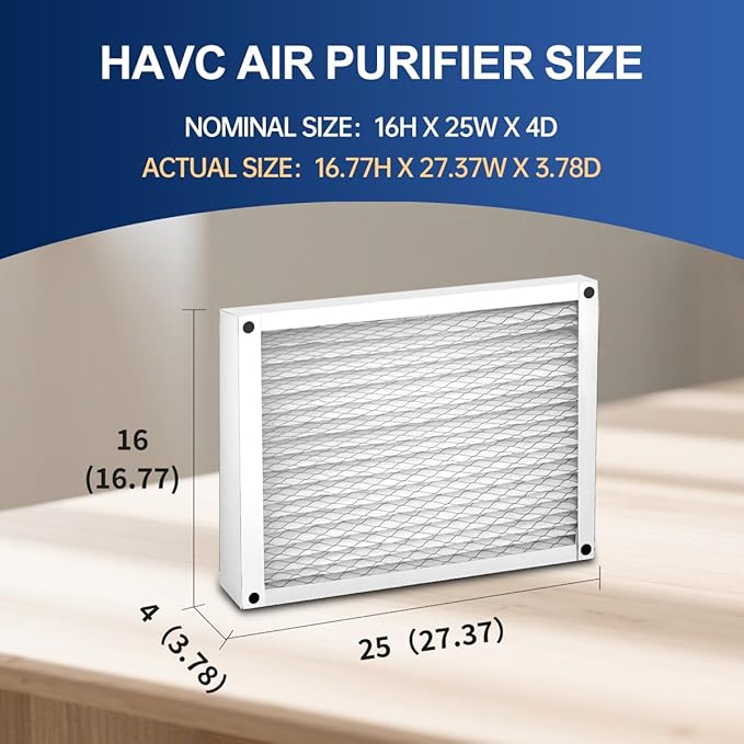 2400 413 Replacement Filter MERV 13 16x25x4 Compatible with Whole-House AirPurifier 2140 2400 and Space-Gard 2400 AirPurifier Pleated HVAC AC Furnace Air Filter 2 Packs