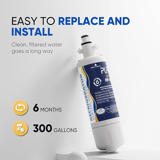 PUREPLUS 469690 NSF 401 & 473 & 53 & 42 Certified Replacement for LG LT700P Kenmore Elite 9690, ADQ36006102, ADQ36006101, LFXS30766S, LFX28968ST, LT120F Refrigerator Water Filter, 1Pack