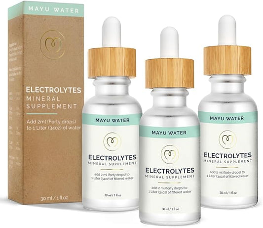 MAYU Electrolyte Water Drops - Fast Absorption Mineral Drops for Drinking Water, Hydration Essential Minerals Mix - 100% Pure Natural Minerals, Dehydration Solution, Sugar Free Electrolytes -30 ml (3)