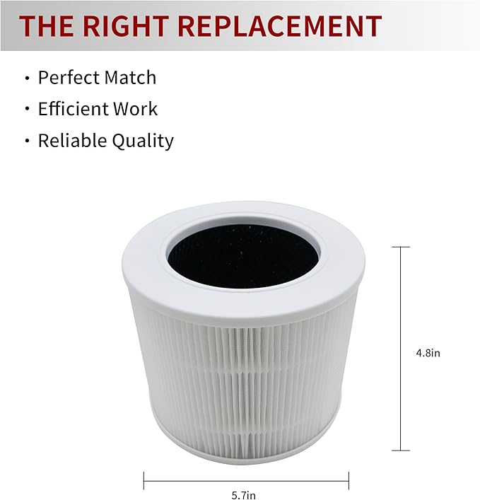 Core Mini Air Purifier Replacement Filter, 3-in-1 Filter High-Efficiency Activated Carbon, Compatible with Core Mini Air Purifier, 1 Pack