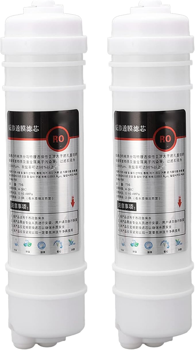 2Pcs Water Purifier Filter Replacement RO Membrane Korean Quick Connect 10in 75g