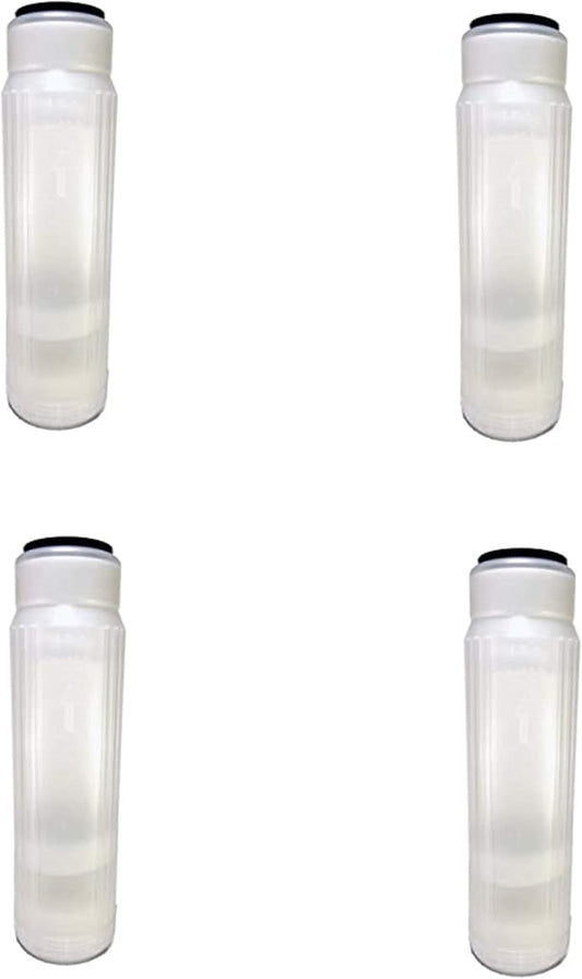 CFS – 4 Pack Clear Refillable Cartridge for DI Resin and Other Media Residential or Aquarium DI or RO – Remove Bad Taste & Odor – Whole House Replacement Water Filter Cartridge - 10" x 2.5", White