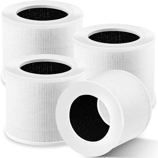 Core Mini Replacement Filter Compatible with LEVOIT Core Mini Air Purifier,Core Mini-P. 3-in-1 H13 Grade Core Mini-RF True HEPA Filter for Levoit Filter Replacement Core Mini, 4-Pack, White