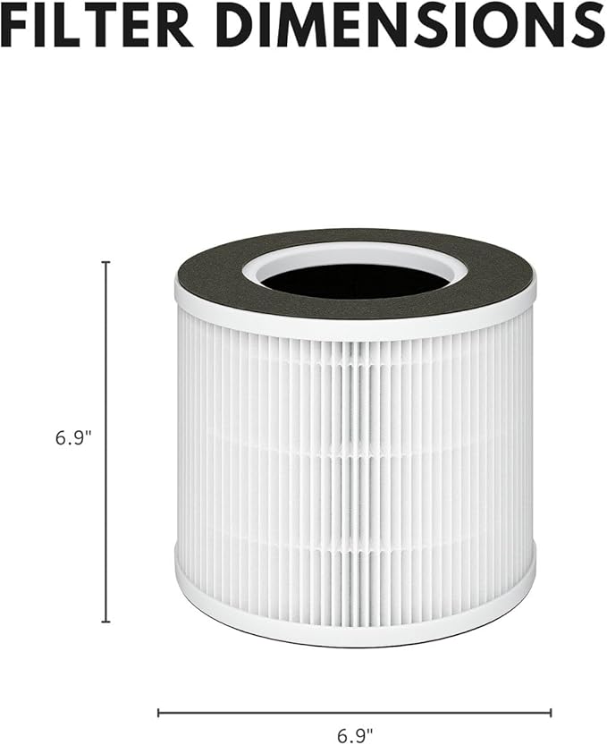 Nispira VK-6067B Filter Replacement for Vremi/Kokeki Air Purifier 3-in-1 True HEPA Activated Carbon, 2 Packs