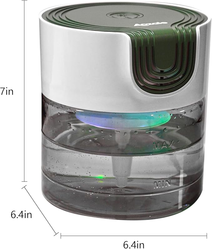 Aozale Water Air Purifier for Home, Quiet Variable Speed Water-Based Air Purifiers with LED Night Light, Essential Oil Aroma Diffuser, Humidifier & Freshener - for Home Pets Odors, Smoke (Green)