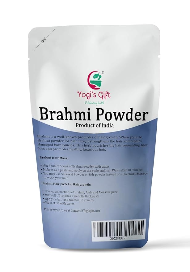 Yogi's Gift® | Brahmi Powder 8 Oz | Natural Hair Growth Booster & Volumizer | Scalp Nourishing Mask | Bacopa Monnieri powder