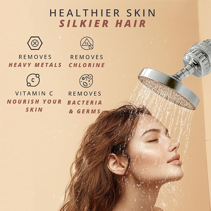 COLSEN Shower head Filter – Universal Bath Water softener for tub + 1 filter cartridge 15 stage filtration system handheld purifier for hard water, removes fluoride, vitamin c improves nails & hair