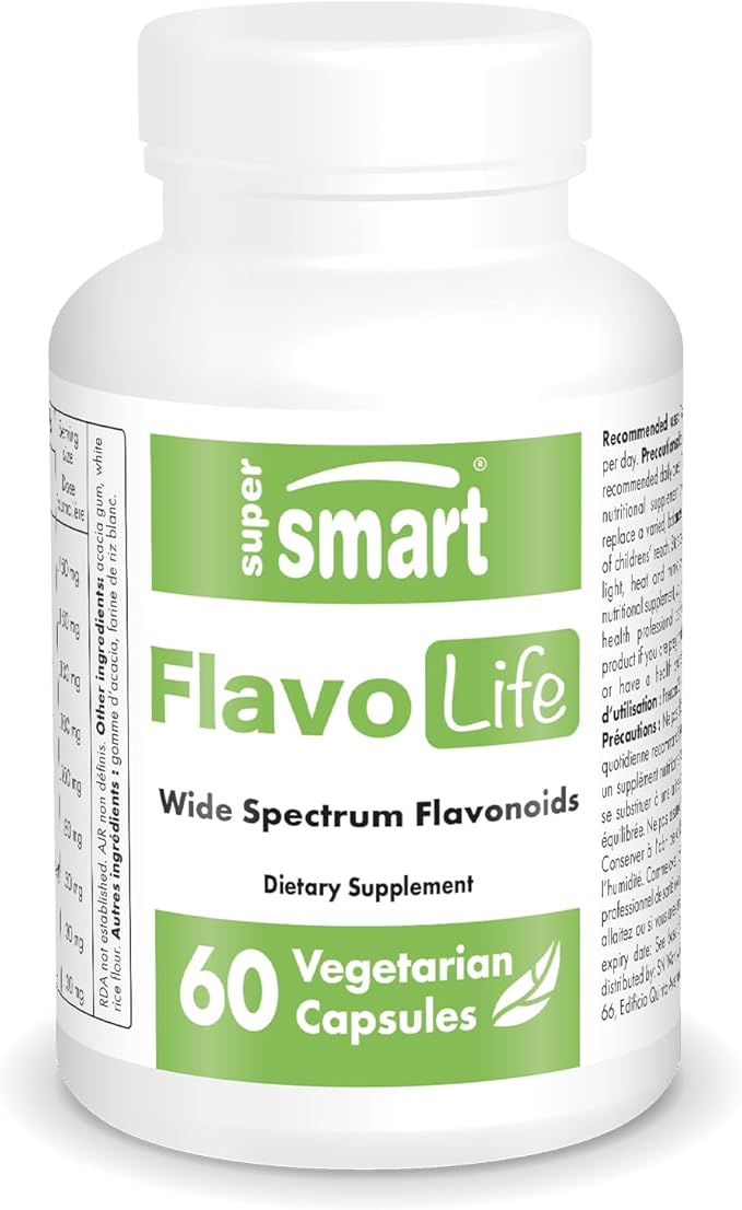 Supersmart FlavoLife (Flavonoid Complex Supplement) - with Luteolin, Myricetin, Fisetin, Rutin, Quercetin, EGCG, Apigenin, Hesperidin | Non-GMO & Gluten Free - 60 Vegetarian Capsules