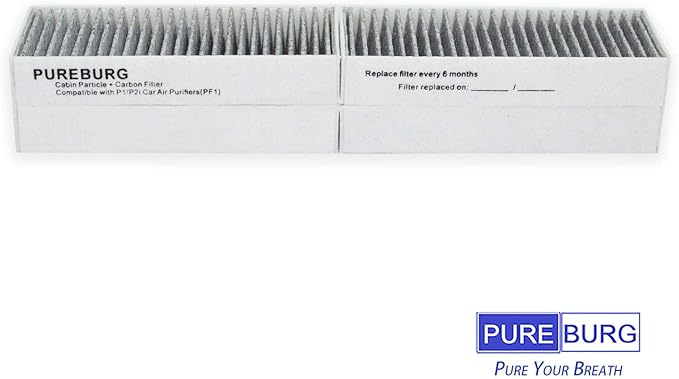 PUREBURG Replacement Filters Compatible with Blueair Cabin P1/P2i/P2iD Car Air Purifier,2-Pack High-efficiency HEPA + Activated Carbon Air Clean Dust VOs