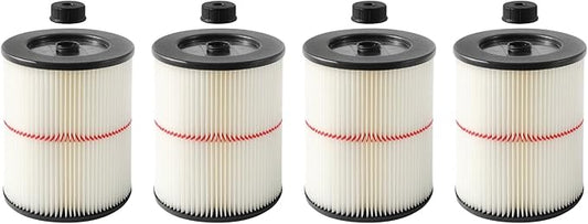 Nispira 9-17816 17816 Red Stripe Replacement HEPA Filter for Craftsman Craftsman Shop Vac Wet/Dry Vacuum 5/6/8/12/16/32 Gallon Larger, 4 Pack