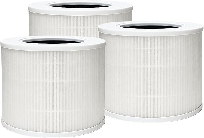 Nispira Core Mini Filter Replacement For Levoit Core Mini Air Purifier 3-in-1 HEPA Activated Carbon Aller-gen Removers Smoke, Dust, VOCs Chemcial Part Core Mini-RF, 3 Packs