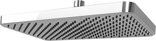 SparkPod 12 Inch Rectangle Rain Shower Head - Ceiling or Wall Mount Rainfall Shower Head - Large Coverage Showerhead - Brass Ball Joint with 360° Adjustment - 1-Min Install (Luxury Polished Chrome)