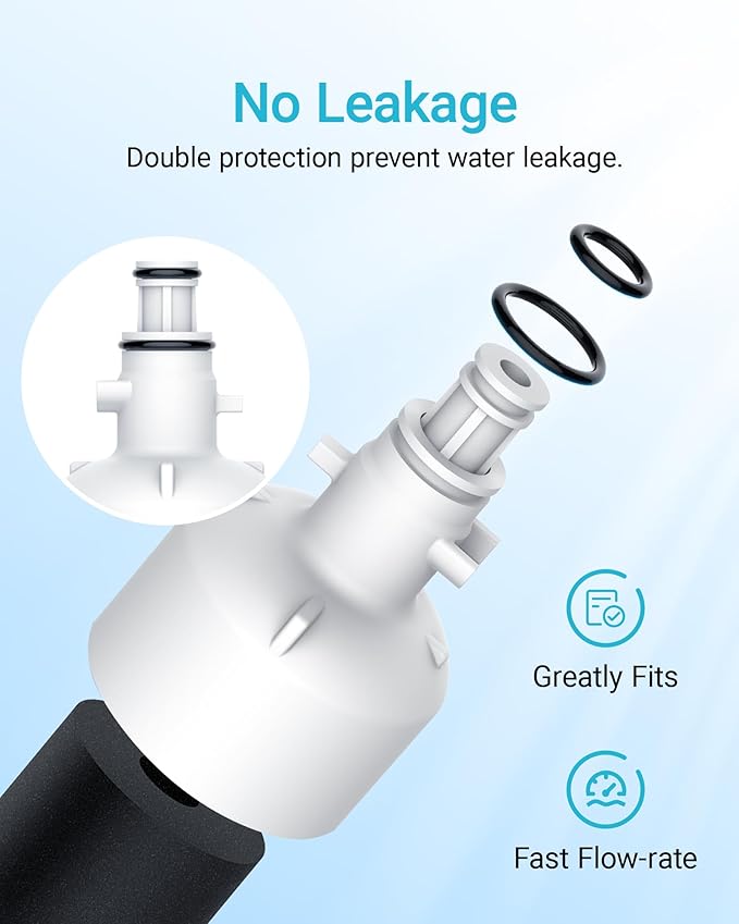 AQUA CREST Replacement for GE® RPWFE, RPWF (with CHIP) Refrigerator Water Filter, Compatible with GYE22HMKES, GYS22GMNES, GYE22HBLTS, DFE28JSKSS, GFE28HMHES, GNE29GYNFS, GFE28GYNFS, 2 Filters