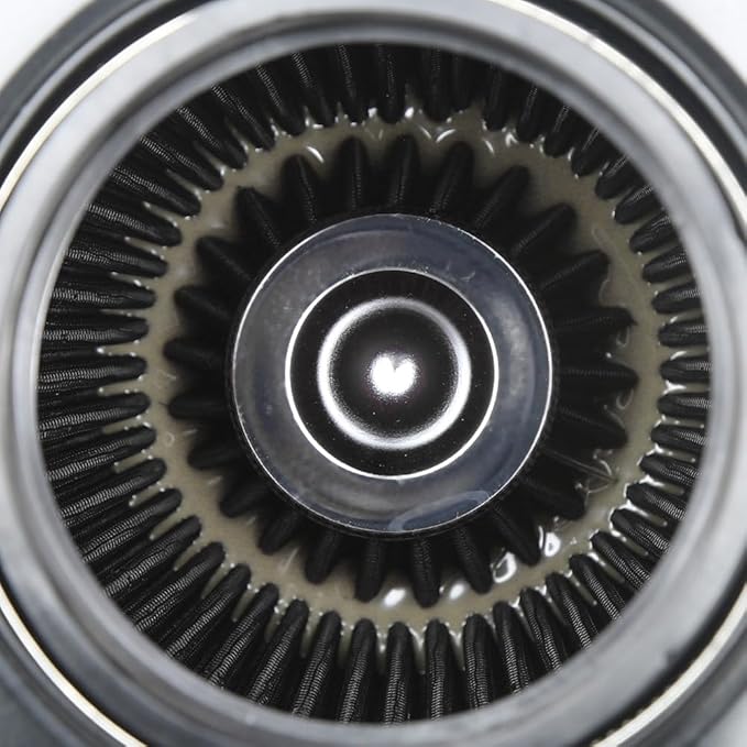 3/3.5/4inch Inlet Cold Air Intake Cone Replacement Performance Washable High Flow Dry Air Filter (BLACK)