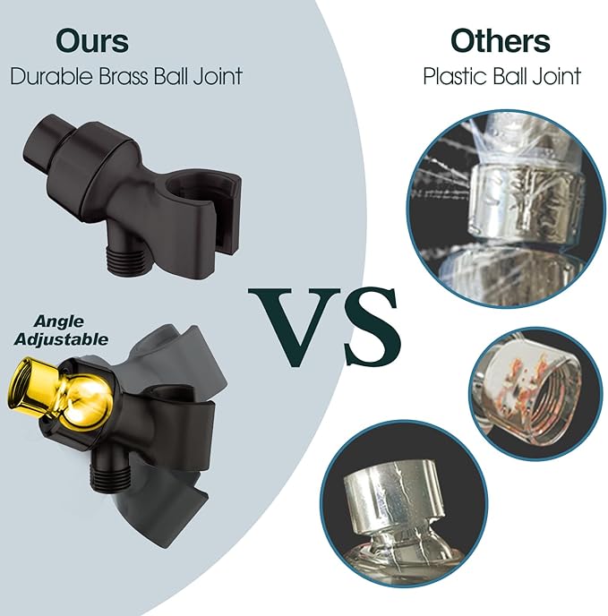 BRIGHT SHOWERS 9 Spray Settings Shower Head with Handheld High Pressure Oil-Rubbed Bronze Hand Held Showerhead with 60 Inch Stainless Steel Hose and Adjustable Overhead Bracket