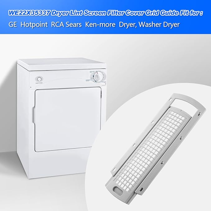WE22X35337 Washer Dryer Lint Screen Filter丨Dryer Lint Filter Slide Guide丨washer dryer lint screen cover grid Compatible with GE Washer Dryer