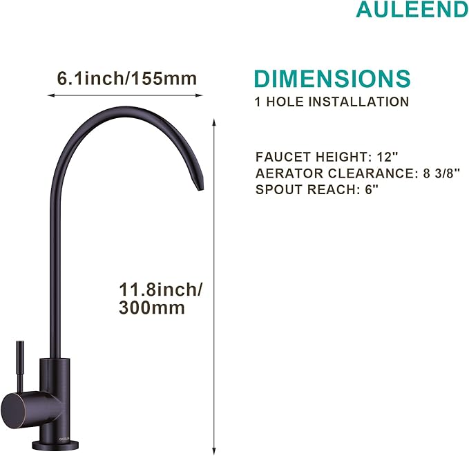 Brass Reverse Osmosis Faucet, Sink Water Filter System, Suitable for Most Reverse Osmosis or Water Filtration Systems, Kitchen bar Sink Drinking Faucet(Oil Rubbed Bronze)