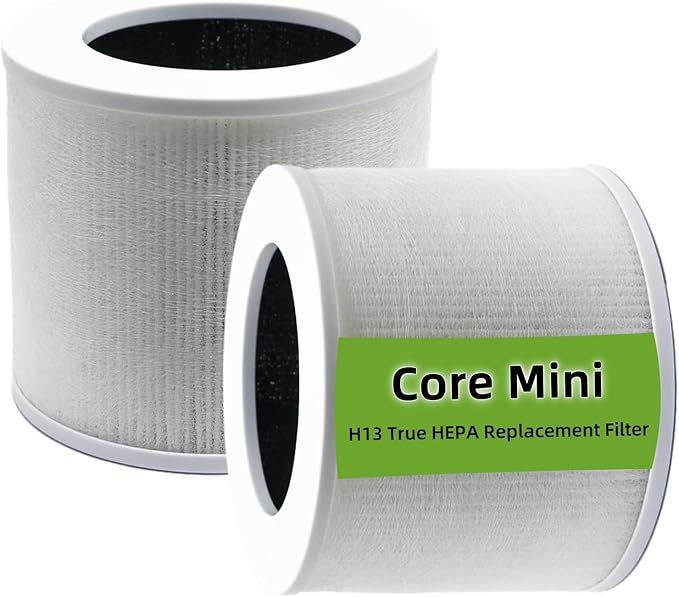 2 Pack Replacement Filter Compatible with Levoit Core Mini Air Purifier,3-in-1 High Efficiency H13 True Hepa Filter for Levoit Core Mini-Rf Replacement Filter