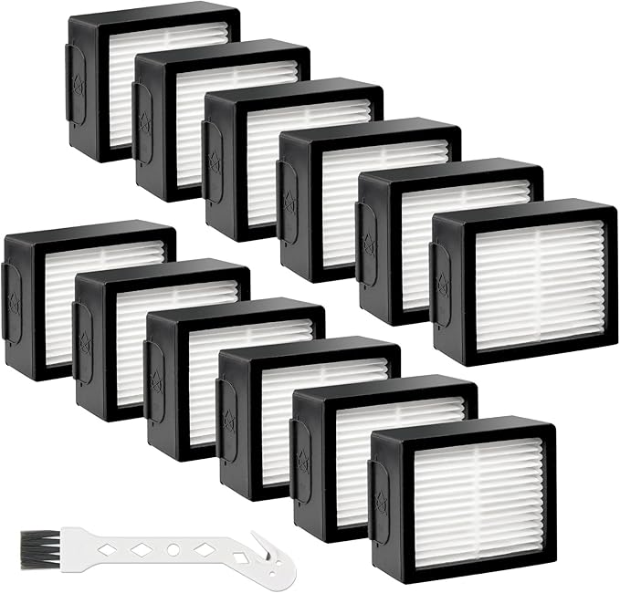 12Pack Filters Replacement for iRobot Roomba E I & J Series Combo E5 E6 E7 i3 i3+ i4 i4+ i5 i5+ i6 i6+ i7 i7+ i8 i8+ J5 J6 J8 Vacuum Cleaner-12 x High Efficiency Filters 4639161,1 x Brush by Techecook