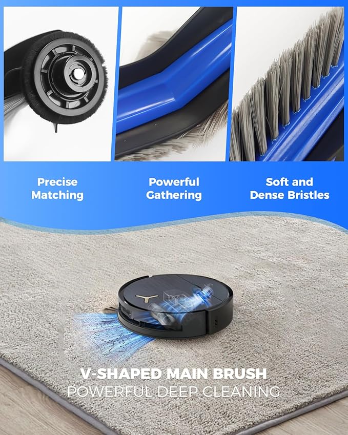 21 Pack Replacement Parts for ECOVACS DEEBOT T50 Omni/T50 PRO Omni Robot Vacuum Accessory Set, 1 Main Brush, 4 Side Brushes, 6 Mop Pads, 4 HEPA Filters, 5 Dust Bags, 1 Cleaning Brush