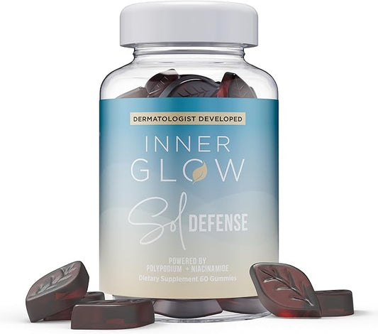 Sol Defense Gummies – Dermatologist & Plastic Surgeon-Formulated Skin Resilience Vitamin Supplement with Polypodium Leucotomos & Niacinamide, Passion Fruit Flavor, 60 Sugar-Free Gummies