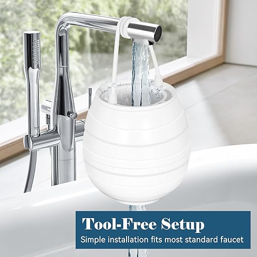 Bathtub Faucet Water Filter – 10-Stage Premium Filtration System, 5000 Gallon Capacity, Softens Hard Water, Removes Chlorine & Fluoride – Skin & Hair Protection Filter (White)