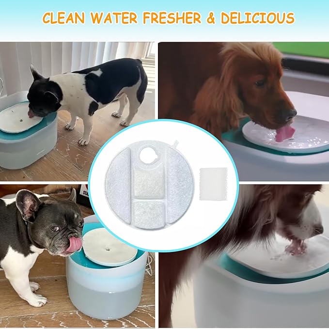 12 Pack Dog Water Fountain Replacement Filters for Petlibro Capsule Dog Fountain PLWF008,Pet libro filters with Replacement Pre-Filter Pump Sponges.