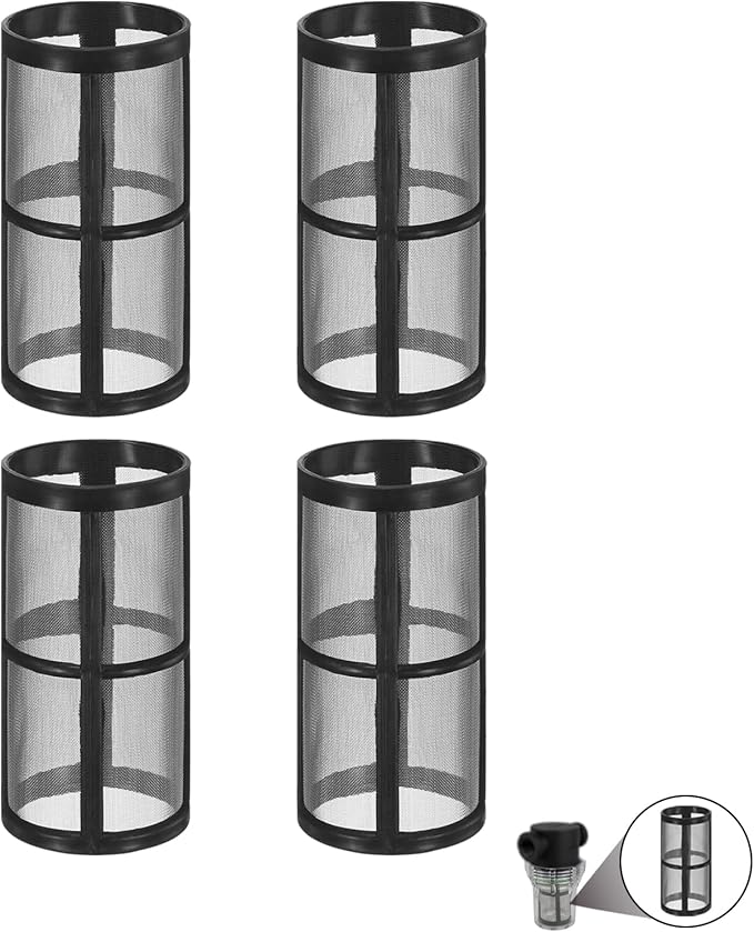 4-Pack Stainless Steel Screen Made for Garden Hose Filter, Black 100 Mesh Pressure Washer Filter Accessory Compatible with Hose Sediment T Strainer