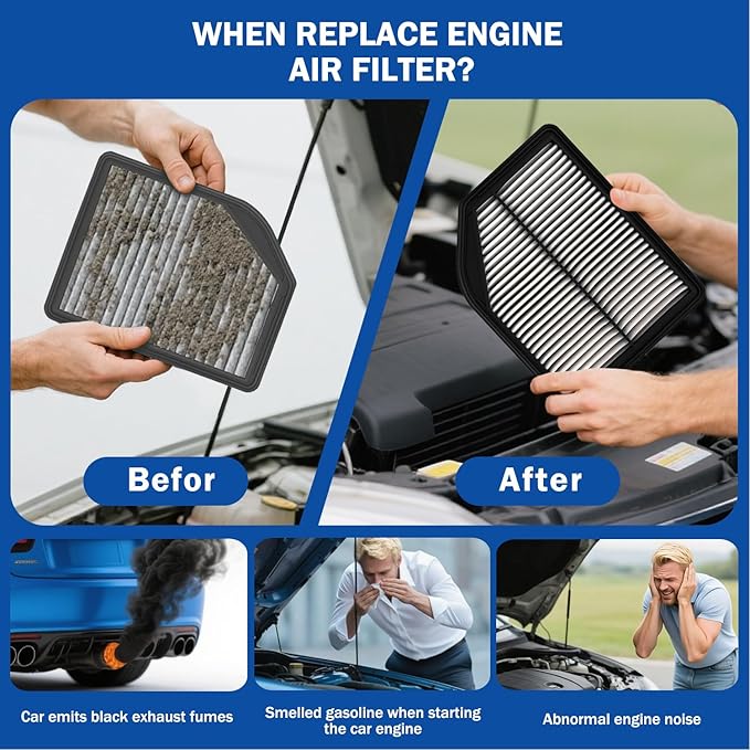 1Pcs Cabin Air Filter & 1Pcs Engine Air Filter Accessories for Honda CR-V CRV CR V 2012 2013 2014 L4 2.4L Activated Carbon Engine Cabin Air Filter Automotive Replacement for CF10134/ CA11258