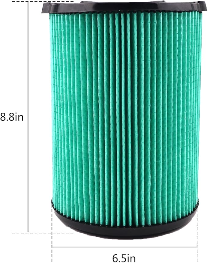 2 Pack VF6000 Filter for Ridgid Shop Vac 5-20 Gallon Wet Dry Vacuums WD5500 WD0671 WD6425 WD7000 WD1280 WD1851 WD1680 WD1956 RV2400A 1400RV RV2600B（with 4pcs Foam Sleeve）
