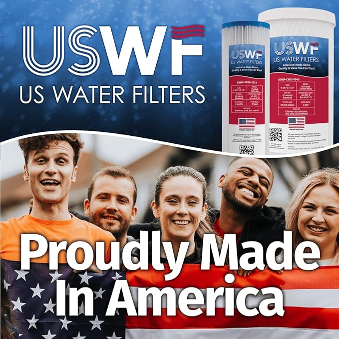 5 Micron 20 Inch x 4.5 Inch | 2-Pack Pleated Polyester Whole House Sediment Replacement Cartridge | Compatible with Watts WPC5FF20, Hydronix SPC-45-2005 | Made in the USA, US Water Filters