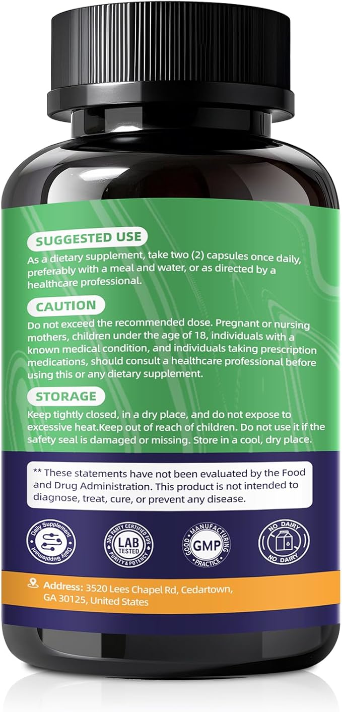 Moringa Turmeric Capsules, Femmetra 10-in-1 Moringa Leaf Complex, Energy, Skin, Immune & Gut Health Superfood, Rich in Antioxidants, Vitamins & Amino Acids with EGCG Grape Ginger Basil Extract, 60 Day