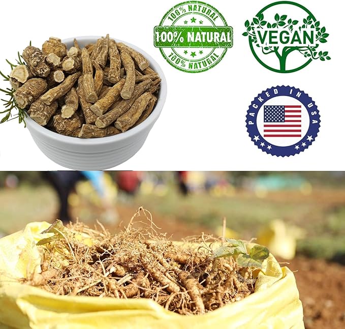 Wisconsin American Ginseng, American Wisconsin Ginsengss Slices Root 西洋参/花旗参 Energy for Men & Women Ginseng in Soup, Tea Smoothies Large Root 4 Ounce Box