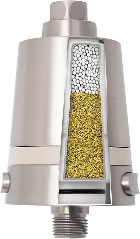 Hard Water Shower Filter - Removes Chlorine, Heavy Metals & Scale - KDF Technology for Softer Skin & Hair - Fits Most Rain & Handheld Showerheads - (BNP Version)