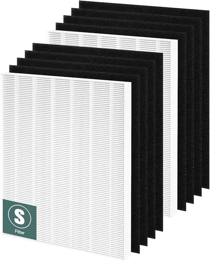 C545 True HEPA Replacement Filter S Compatible with Winix C545 Air Purifier Replacement for Winix S Filter 1712-0096-00 and 2522-0058-00, Funmit 2 x True HEPA And 8 x Activated Carbon Filter