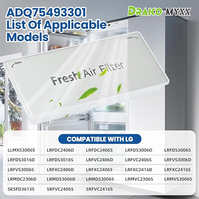 2026 Upgraded ADQ75493301 Refrigerator Air Filter Cover Replacement, Fresh Air Filter Cover, Compatible with LG Refrigerator Models, Replacement LRMVS3006S, LRMDS3006S, LRMVC2306S, LRMDC2306D