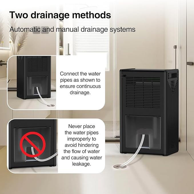 Dehumidifier, 72 OZ Water Tank Dehumidifiers for Home, 1076 sq. ft. Dehumidifier for Basement Bathroom Bedroom with Auto Shut Off, 7 Colors LED Light, Quiet Dehumidifiers with Sleep Mode