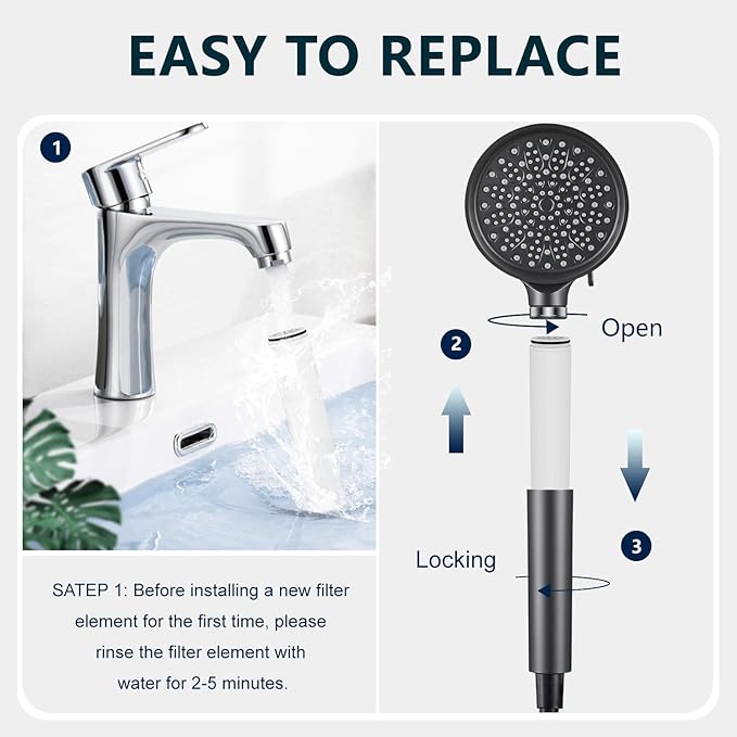 Water Fiter for Shower Head Filter,Compatible with Cobbe Shower Head Filter System,Removes Heavy Metals and Chlorine.(4 Pack)