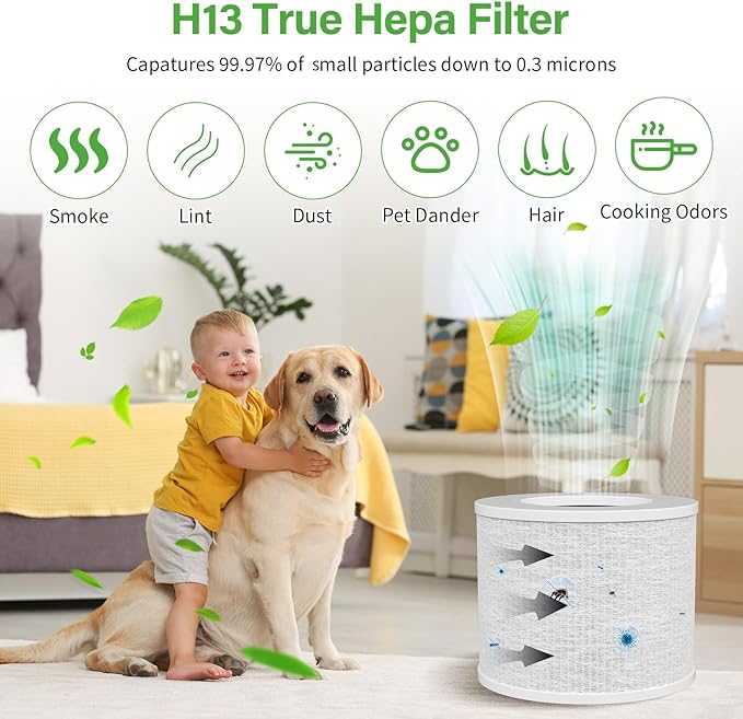 Core Mini Replacement Filter for LEVOIT Air Purifier, 3-Stages True HEPA Activated Carbon Filters Fit for LEVOIT Core Mini Air Purifier, Core Mini-RF 3Pack