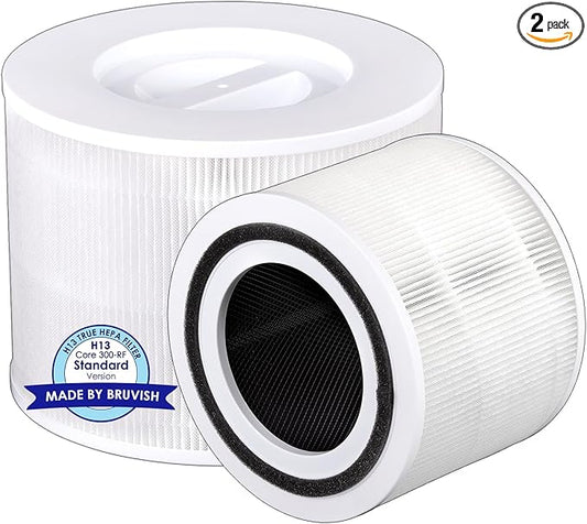 2 Pack Core 300 Replacement Filter for LEVOIT Core300-P and Core300S-P Air Purifier, Core 300-P Core 300S-P, H13 True HEPA Filter, 3-in-1 Filter Activated Carbon Filters, Compare Core 300-RF White