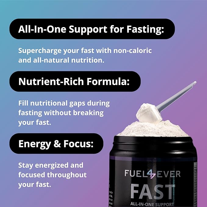 Fast Fasting Electrolyte Powder | with Creatine, Essential Amino Acids & Green Tea Extract | No Sugar, No Artificial Sweeteners or Ingredients | Watermelon Flavor 30 Servings